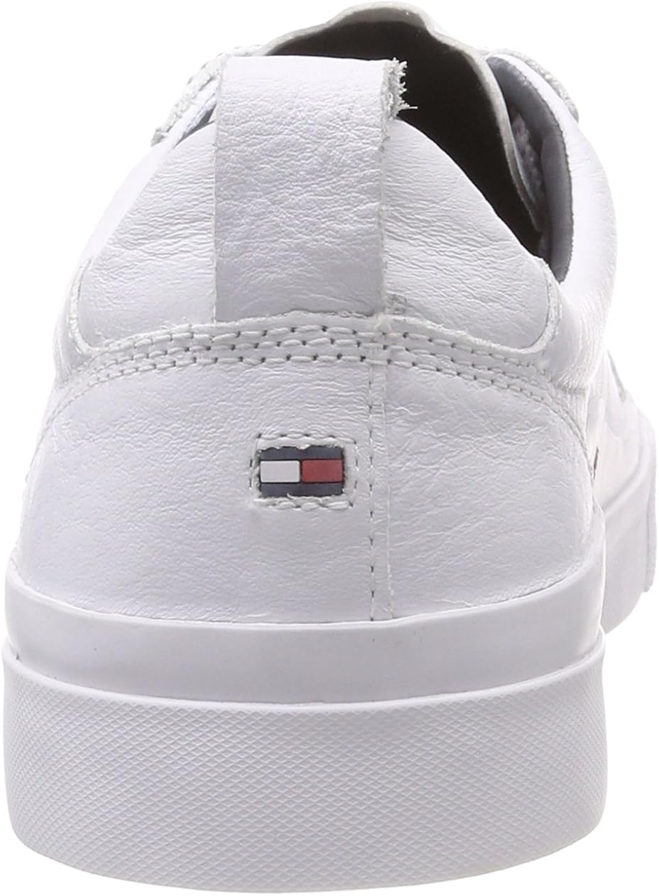 tommy hilfiger white & navy flag detail sneaker trainers