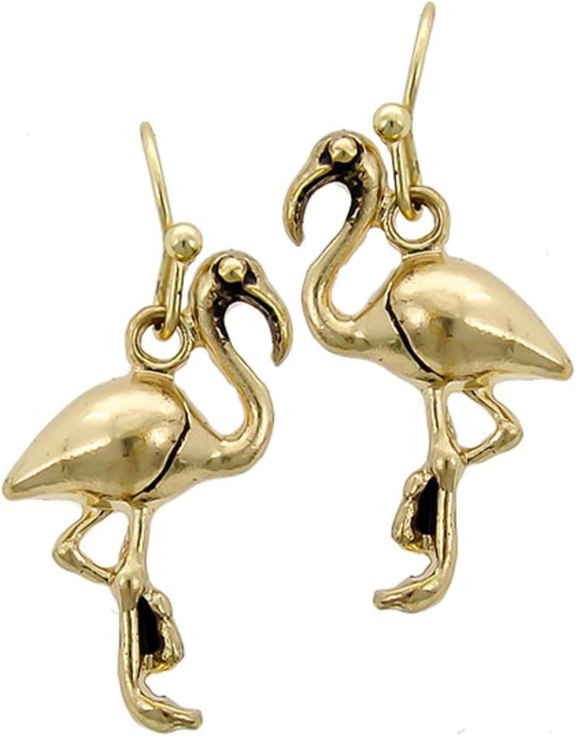 Gold Tone Flamingo Dangling Earring / AZERSEA492AGL Jewelry