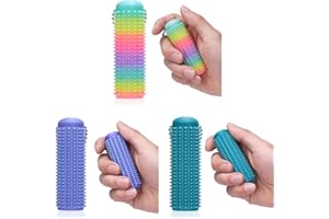 EXQDYNM 3PCS Little Ouchies Fidget Keychain for Adults,Spiky Grippie Stim Sensory Toy | Pain Relief & Anxiety Stress Relief |Tactile Fidget for ADHD,Focus & Venting | Color-Changing (30°C) & Glow in Dark