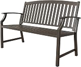 Grand patio Outdoor Bench Dark Brown Aluminum Steel Frame 300kg