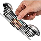 Magnetic Measuring Spoons Set of 8 Stainless Steel Dual Sided Stackable Measuring Spoons Nesting Teaspoons Tablespoons for Me