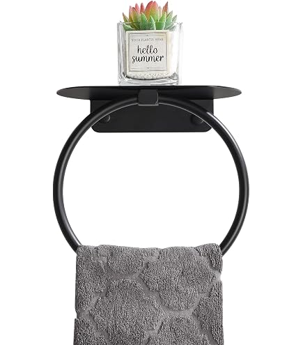 Toallero Rústico De Madera Angoily - Anillo De Pared Para Baño Y Cocina, Estilo Boho