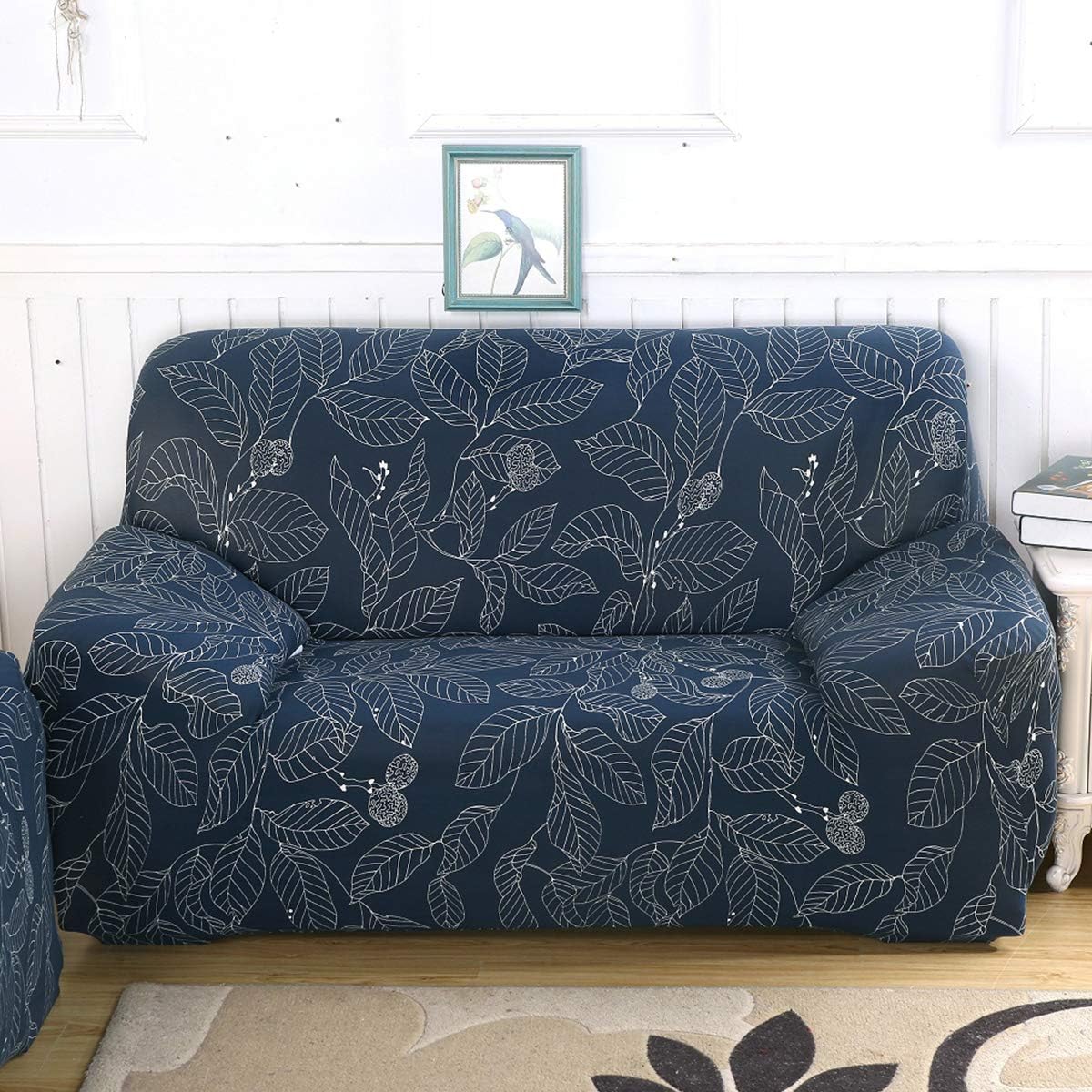 Fashion·LIFE Sofa Covers 2 seater Pattern Print Sofa Slipcover Floral Printed Cover Stretch Anti-Slip Elastic Slipcover Furniture Protector for livingroom,Dark gray - Image 3