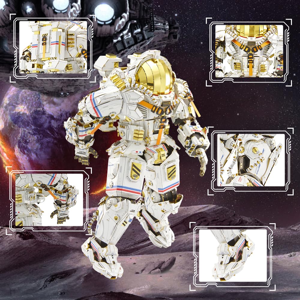 Piececool 3D Metal Puzzles for Adults, Astronauts Space Suit Model Kit, Spacesuit Premium Metal Model Building Kits DIY Assemble Crafts Desk Decor
