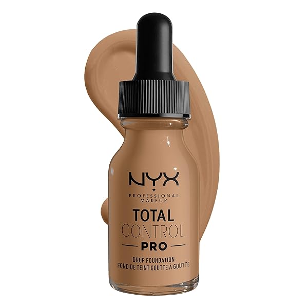 NYX PROFESSIONAL MAKEUP TOTAL CONTROL PRO DROP FOUNDATION, SKIN-TRUE BUILDABLE COVERAGE – CARAMEL