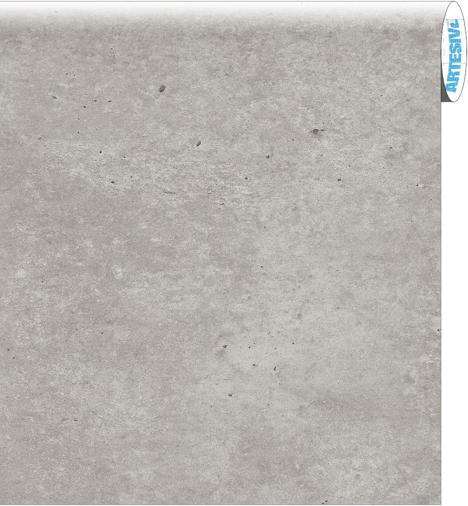 ARTESIVE ST012 Raw Concrete 60 cm x 2,5mt. (23.6 in x 8.20 ft) Cement Effect Self Adhesive Vinyl Film for home interior decoration, furnitures, door and all smooth surfaces