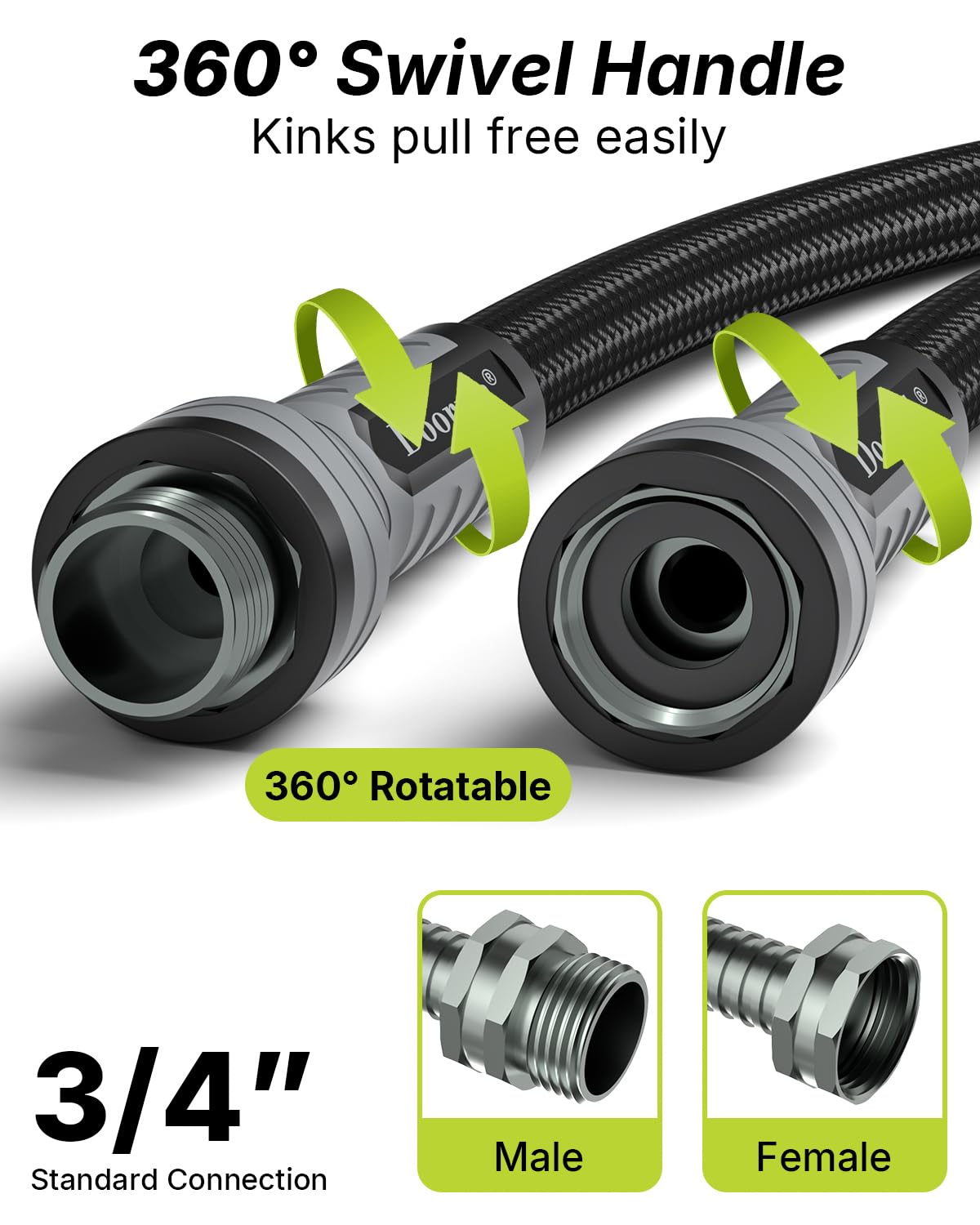 Condition photo showing New/Like New for doorich garden hose, flexible ultra lightweight durable, kink-free water hose with 10 function spray