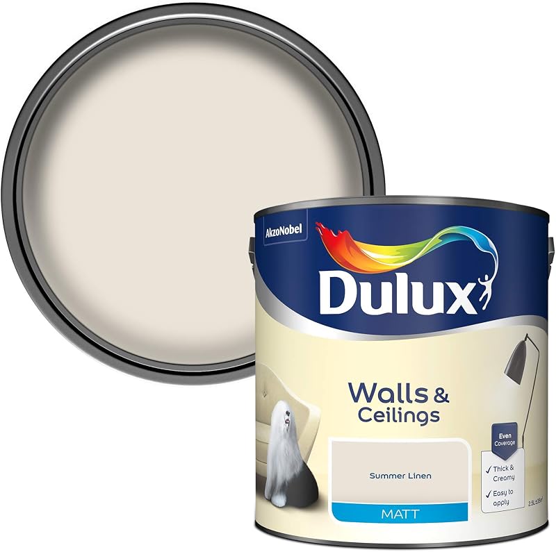 Dulux Matt Emulsion Paint For Walls And Ceilings Summer Linen 2.5L