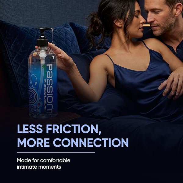 PASSION NATURAL WATER-BASED PERSONAL LUBRICANT, 34 FL OZ – PREMIUM, NON-STICKY, EASY-TO-CLEAN FORMULA FOR SMOOTH, COMFORTABLE USE