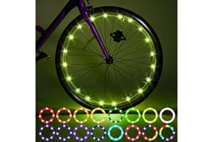 WAYBELIVE 【Upgraded Tube Version】2Pack LED Bike Wheel Lights, shielded by protective tubing, withstand slams &waterproof, Remote Control Bicycle Tire LED Light, 16Color Change by Yourself, Super Bright at Night