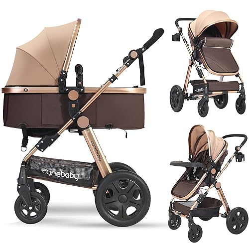 Cynebaby Baby Stroller, Convertible Bassinet Stroller for Newborn