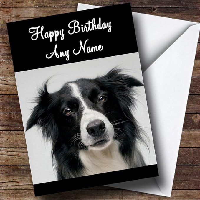 pix Happy Birthday Border Collie Funny lovely border collie dog personalised birthday card