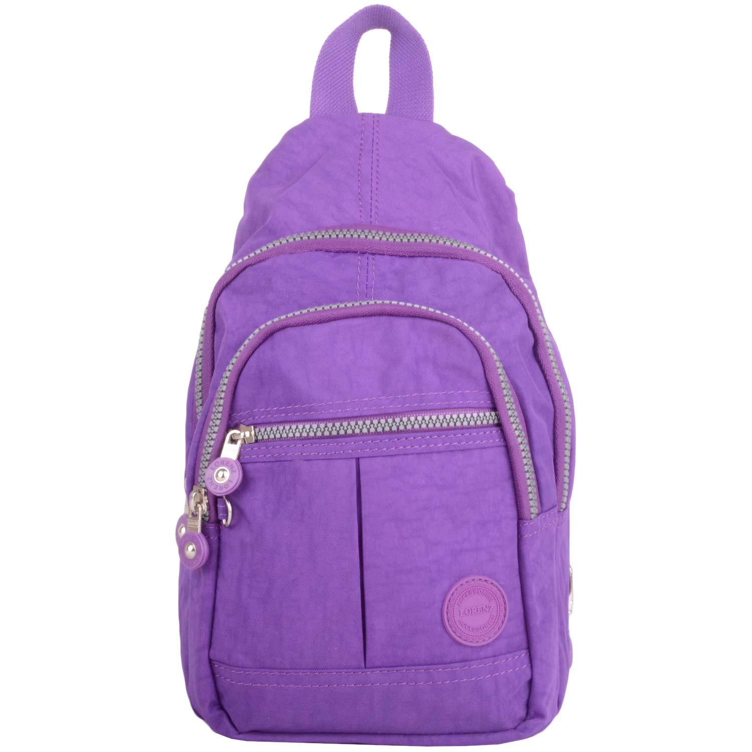 Valita Mens/Womens Crinkled Nylon Handy Practical Tavel Ruck Sack/Back Pack - Purple