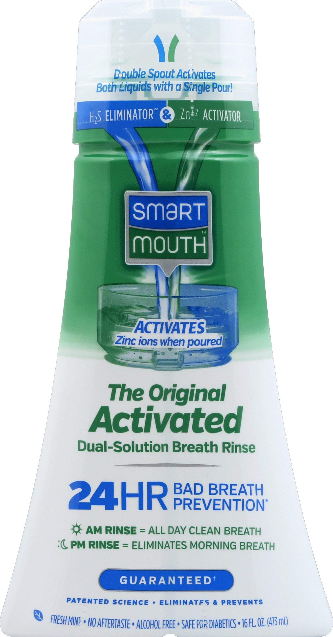 SmartMouth Original Activated Mouthwash For 24 Hour Fresh Breath, Dual