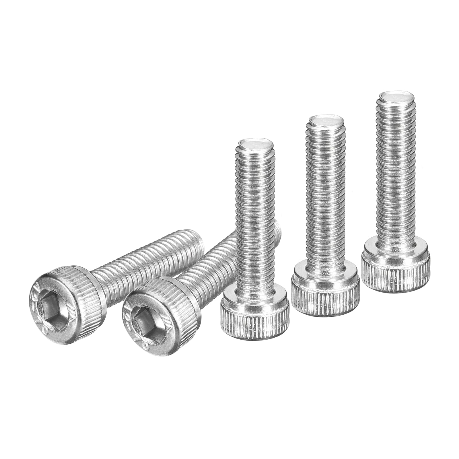 DTGN M5x20mm Socket Head Cap Screws Bolts, 50Pcs 304 Stainless Steel 18-8, Metric Machine Hex Socket Screw, Hex Drive, Bright Finish, UNC Coarse Thread Fully Threaded
