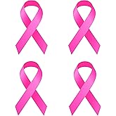 Rogue River Tactical 4 Pack Best Large Pink Ribbon Support Breast Cancer Awareness Survivor Auto Decal Bumper Sticker Vinyl for Car Truck Van RV SUV Boat Window Women Mom Grandmother (4 Pack)
