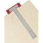 AKNgoes Precision Scriber T Square Ruler, T Square with Support Lips, Built in Scribe Notches, Stainless Steel Architect Ruler for Carpenter Work, Layout and Measuring Tools - 12inch