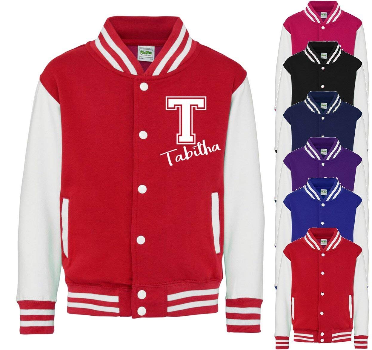 Personalised Initial and Name Kids Varsity Jacket American Style