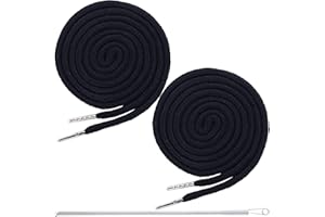 BEIQIYA 2pcs Drawstring Cord with Spring Threader Tool, Replacement Drawstring for Sweatpants Sweatshirt Hoodies Shorts Pants Jackets Coats Bags - Black