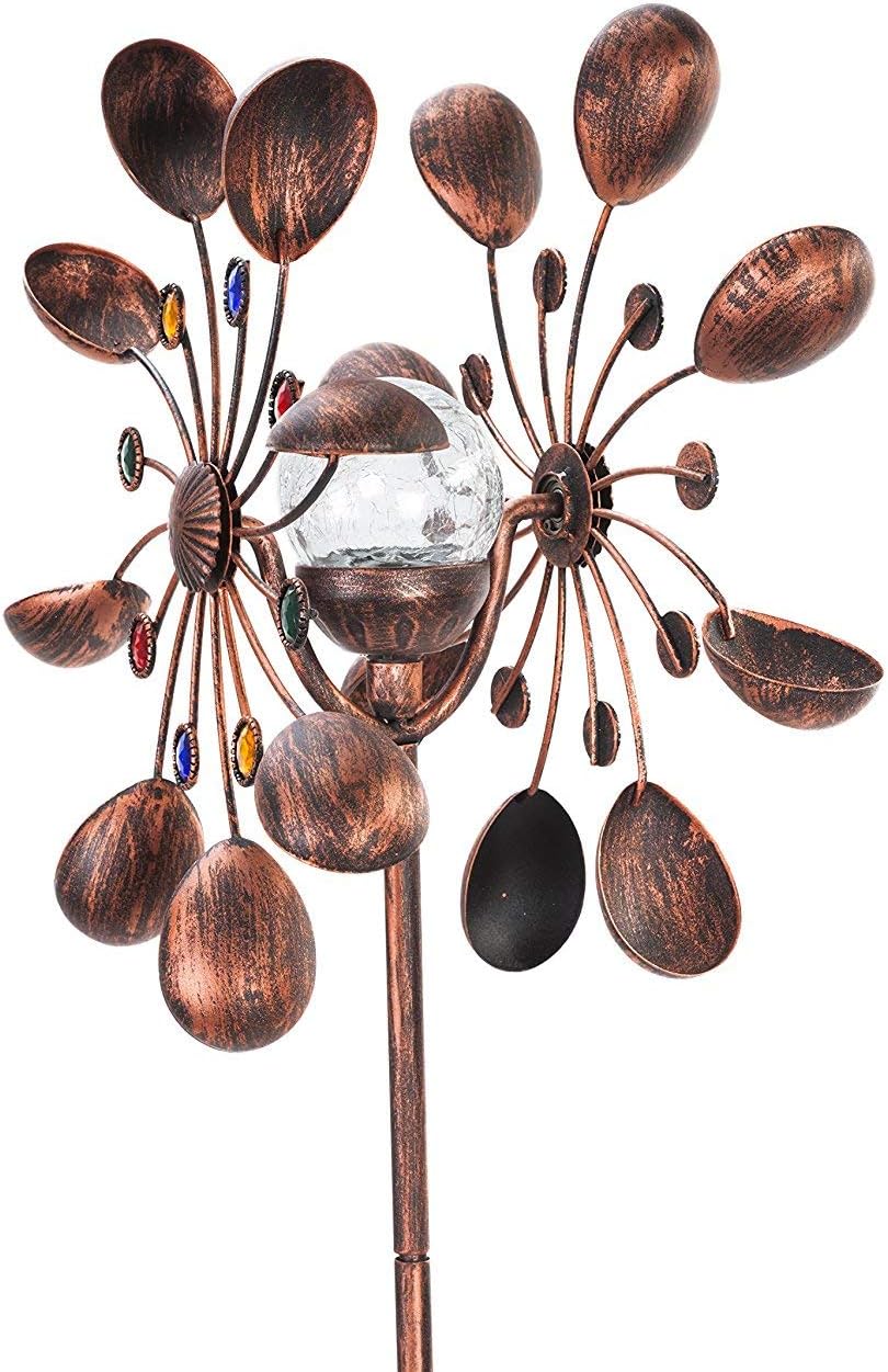 Super Saturday SteadyDoggie Solar Wind Spinner Jewel Cup 75in Tall 1 9m