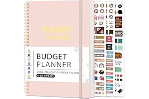 KMQOY Budget Planner A5 Monthly Financial Organizer Planner with Expense Budget Book Expense Tracker Notebook Accounting Book to Manage Your Money Effectively, Start Anytime, 1 Year Use, Pink