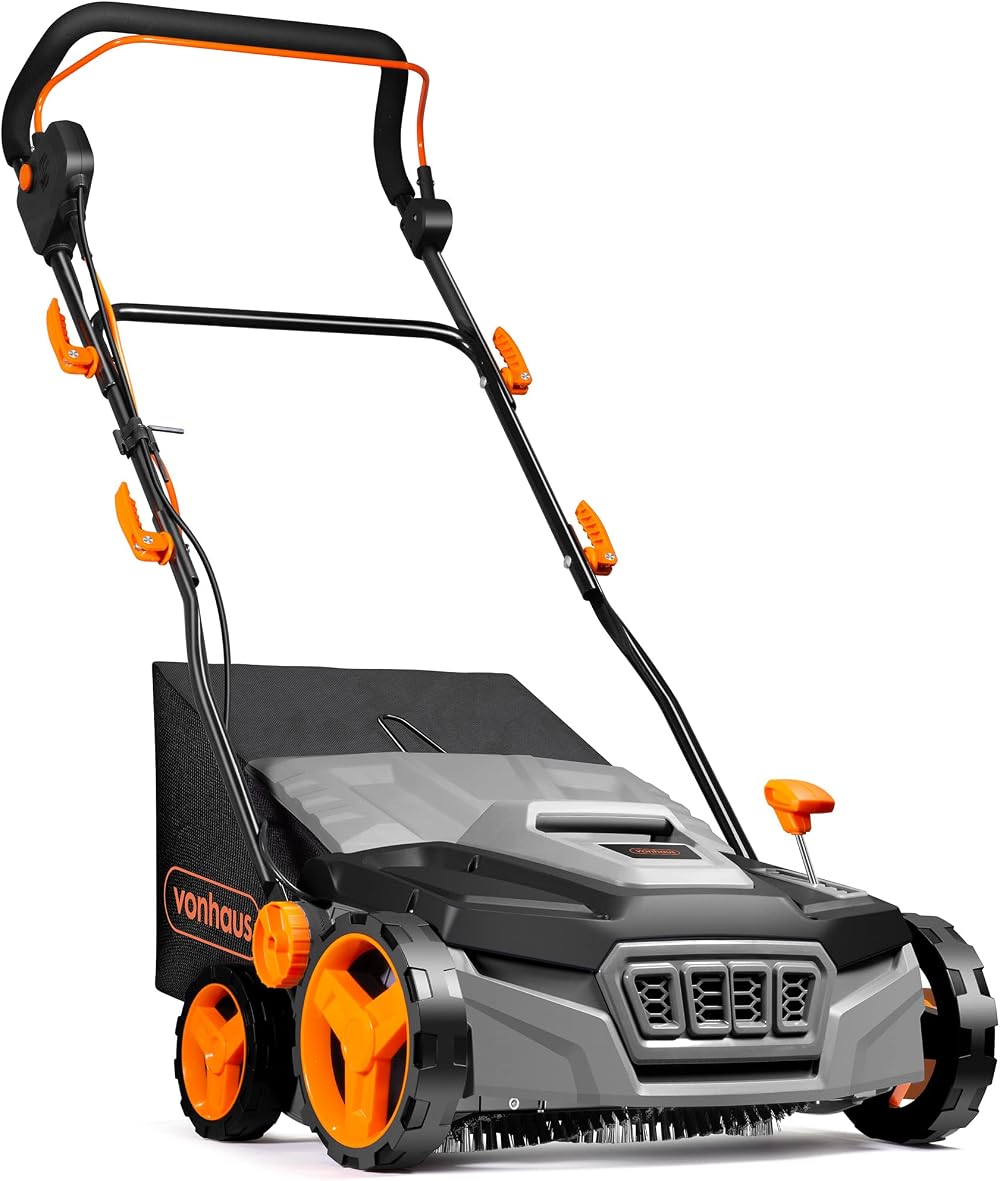 VonHaus Artificial Grass Brush 1800W Electric Lawn Sweeper 45L 380mm