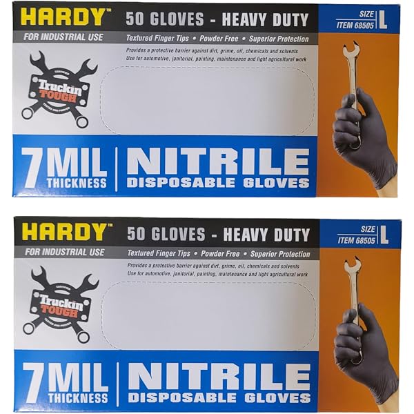Hardy 7 mil Nitrile Powder Free Gloves 50 Pc (Extra Large) - 2