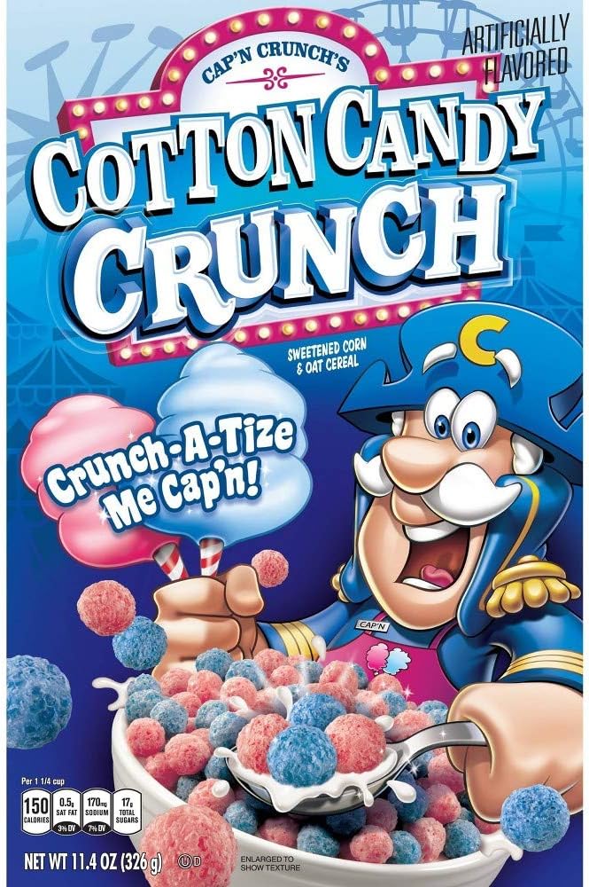 Cap'n Crunch Cotton Candy Crunch Cereal 326 g (11.4 oz) Amazon.co.uk