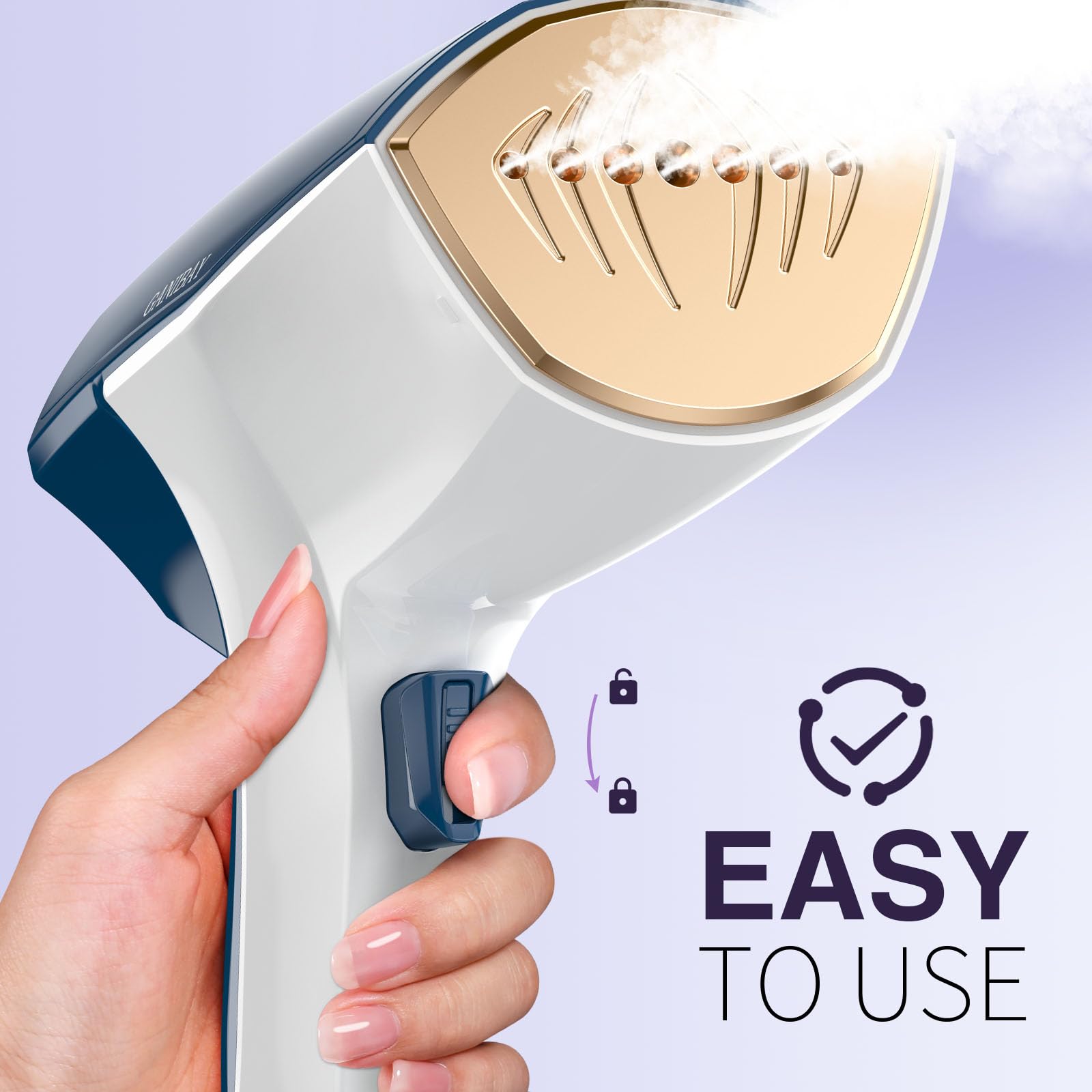 Steamer for Clothes, 1600W Handheld Clothes Steamer with 360ml Tank, Fast Heat-Up Portable Garment Steamer with LCD, Auto-Off, 2 in 1 Fabric Wrinkle Removes with Folding Hanger and Brush