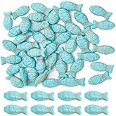 SUNNYCLUE 1 Box 50Pcs Turquoise Beads Fish Stone Bead Turquoise Stone Summer Ocean Fish Healing Energy Gemstone Loose Spacers for Jewelry Making DIY Earrings Bracelet Necklace