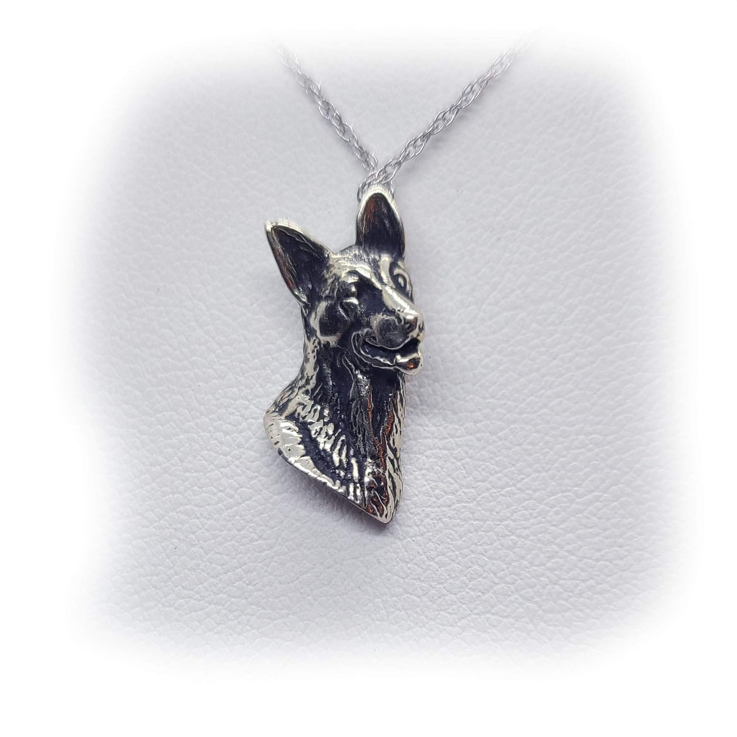 sterling silver german shepherd necklace