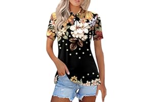 YUTANRAL Polo Shirts for Women 2024 Short Sleeve Summer Tops Button V Neck Business Casual Collared Shirts Dressy Blouses