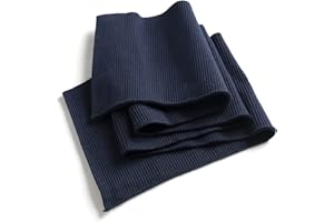 TinaKim Ribbed Fabric for Cuffs, Jersey Waistbands Collar Material for Jacket Sweatshirt Sewing (Dark Blue, 36x6in)