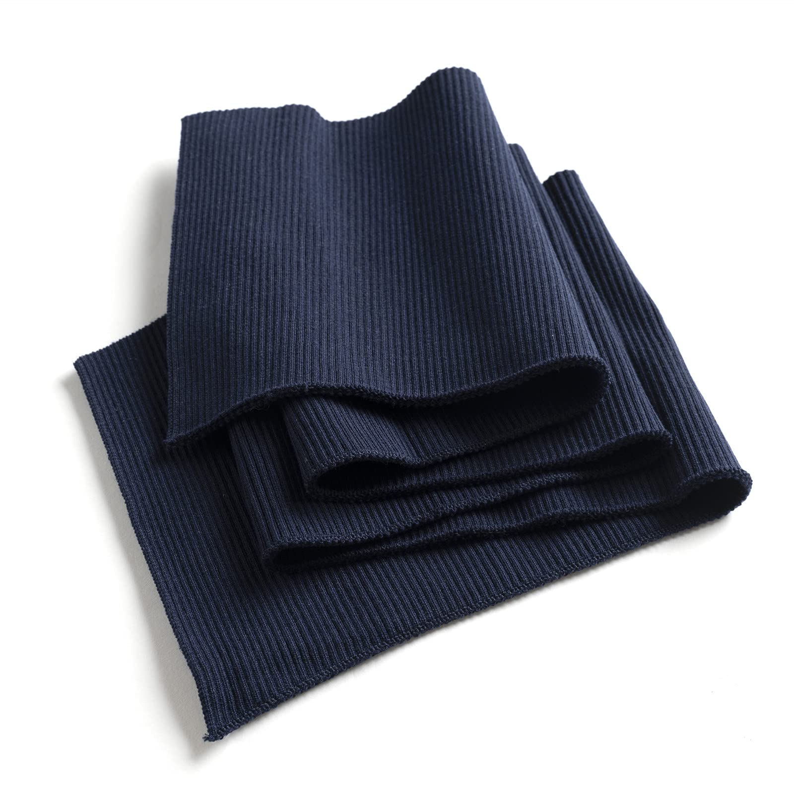 TinaKim Ribbed Fabric for Cuffs, Jersey Waistbands Collar Trim Material for Jacket Sweatshirt Sewing (Dark Blue, 36x6in) โ image 1