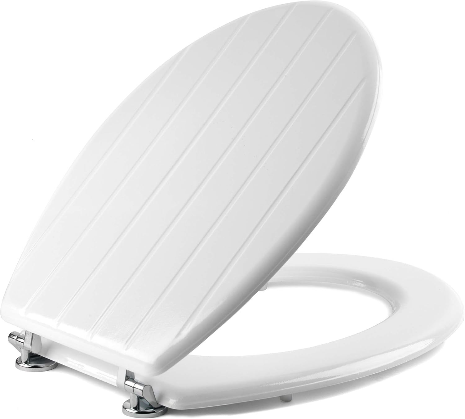 Beldray® LA033758 Tongue and Groove Toilet Seat, Wood, White Amazon.co