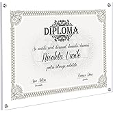 Kalami 11x14 Acrylic Wall Mount Picture Frame Self Adhesive, No Drill Holes Floating Frameless Clear Photo Frame for Diploma Certificate Degree Document Display Gallery Wall-Full Frame is 12x15