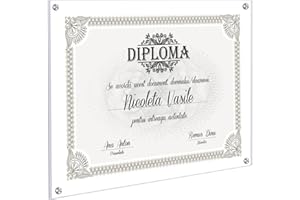 Kalami 11x14 Acrylic Wall Mount Picture Frame Self Adhesive, No Drill Holes Floating Frameless Clear Photo Frame for Diploma Certificate Degree Document Display Gallery Wall-Full Frame is 12x15