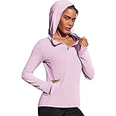 PINSPARK Women's UPF 50+ Sun Protection Hoodie Jacket Lightweight Full Zip Athletic Jacket Long Sleeve Shirt with Pockets