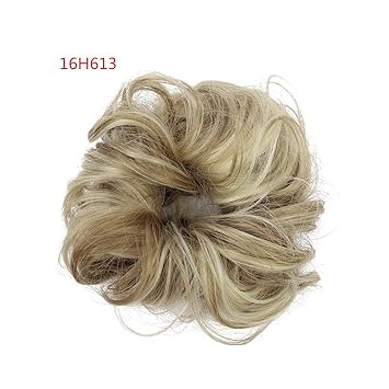 Synthetic Fake Hair Bun Chignons Hairpiece For Women Elastic Scrunchies Hair Piece Bun Hair Tail Updo Afro Ponytail Accessory 16h613 Dirty Blond