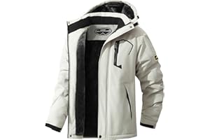 MAOYSSEN Men's Ski Jacket Warm Winter Snow Coat Waterproof Mountain Windbreaker Snowboarding Jacket Hooded for Hiking Traval