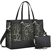 LOVEVOOK Laptop Bag for Women 15.6 inch Canvas Laptop Tote Bag, Large Capacity Work Bags with Clutch Purse, Computer Bags Office Business Briefcase, Casual Handbag for Travel College Teacher
