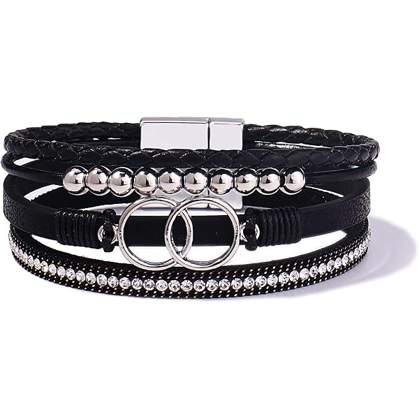 VIBILIA Boho Leather Wrap Bracelets For Women Simple Style