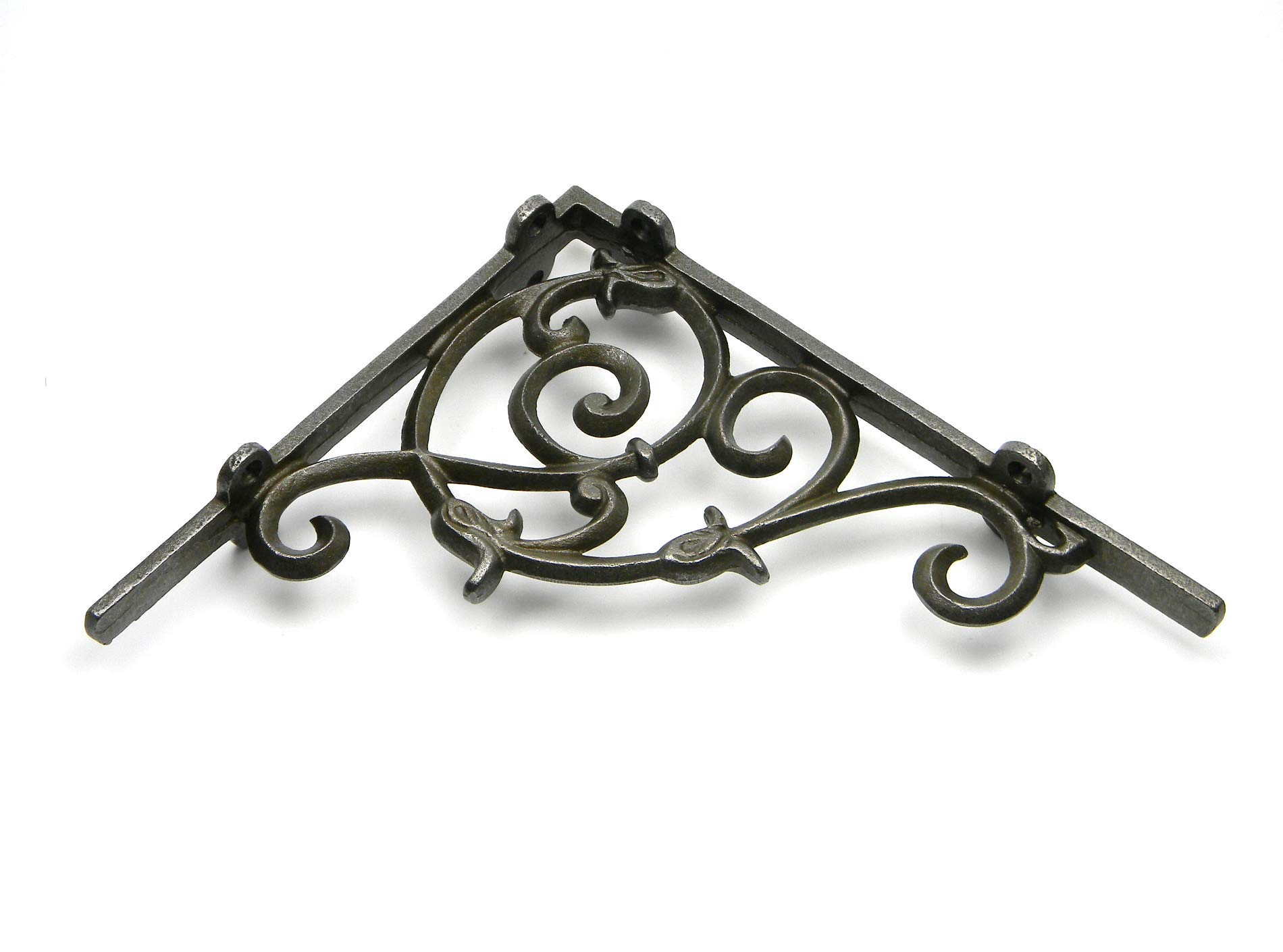 Pair of Dutch Style Brackets Antique Iron 200 x 235mm / 8.0″ x 9.25″