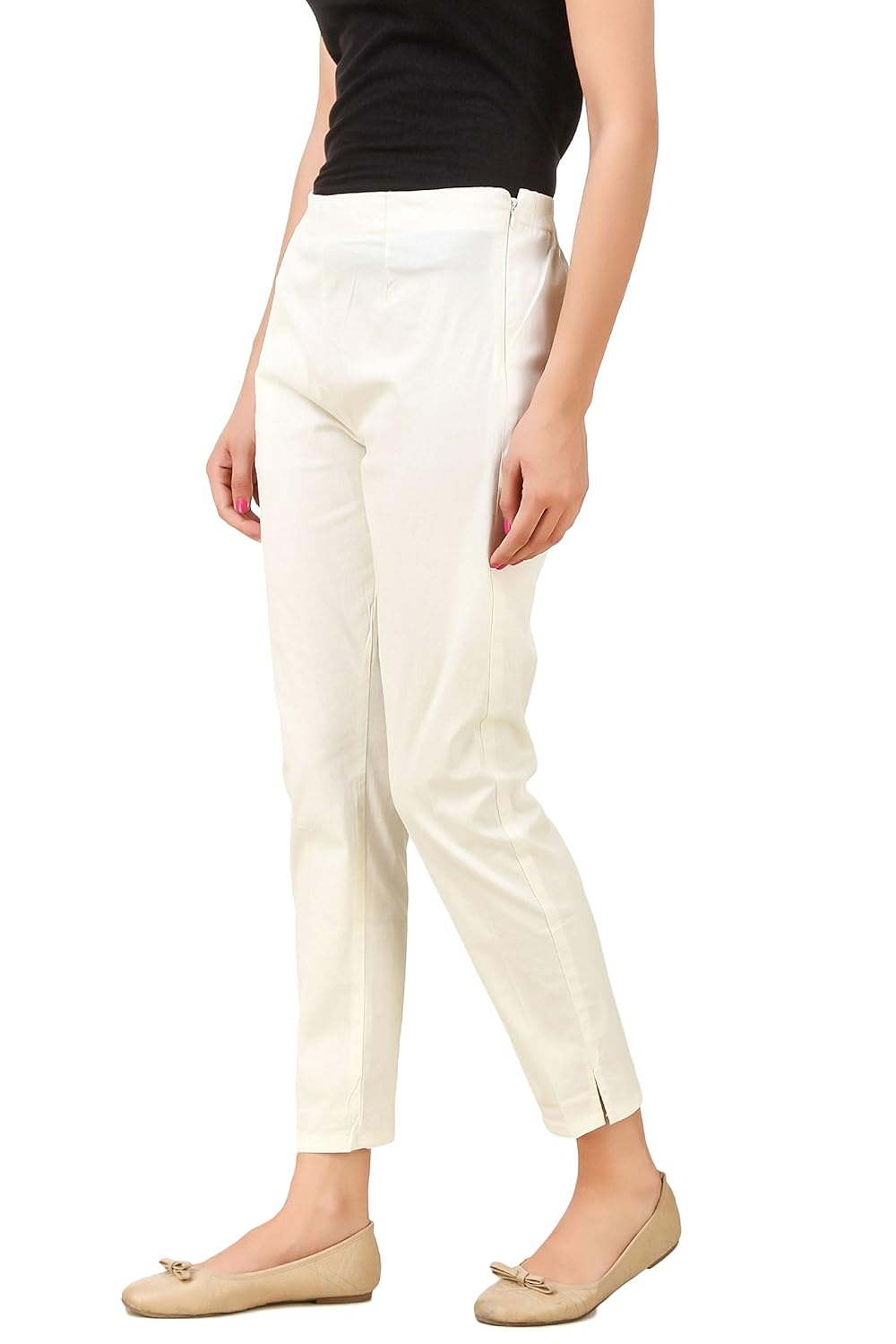 q-rious women's cotton lycra trousers/pants/chinos (pack of 2)