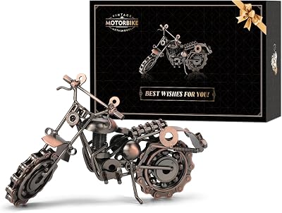 Signstek Vintage Handcrafted Iron Motorbike Model Bronze Ornament