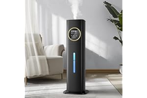 Humidifiers for Large room Bedroom, 8L Top Fill Ultrasonic Cool Mist Humidifier with Aroma Box, 360° Nozzle, Humidity Control