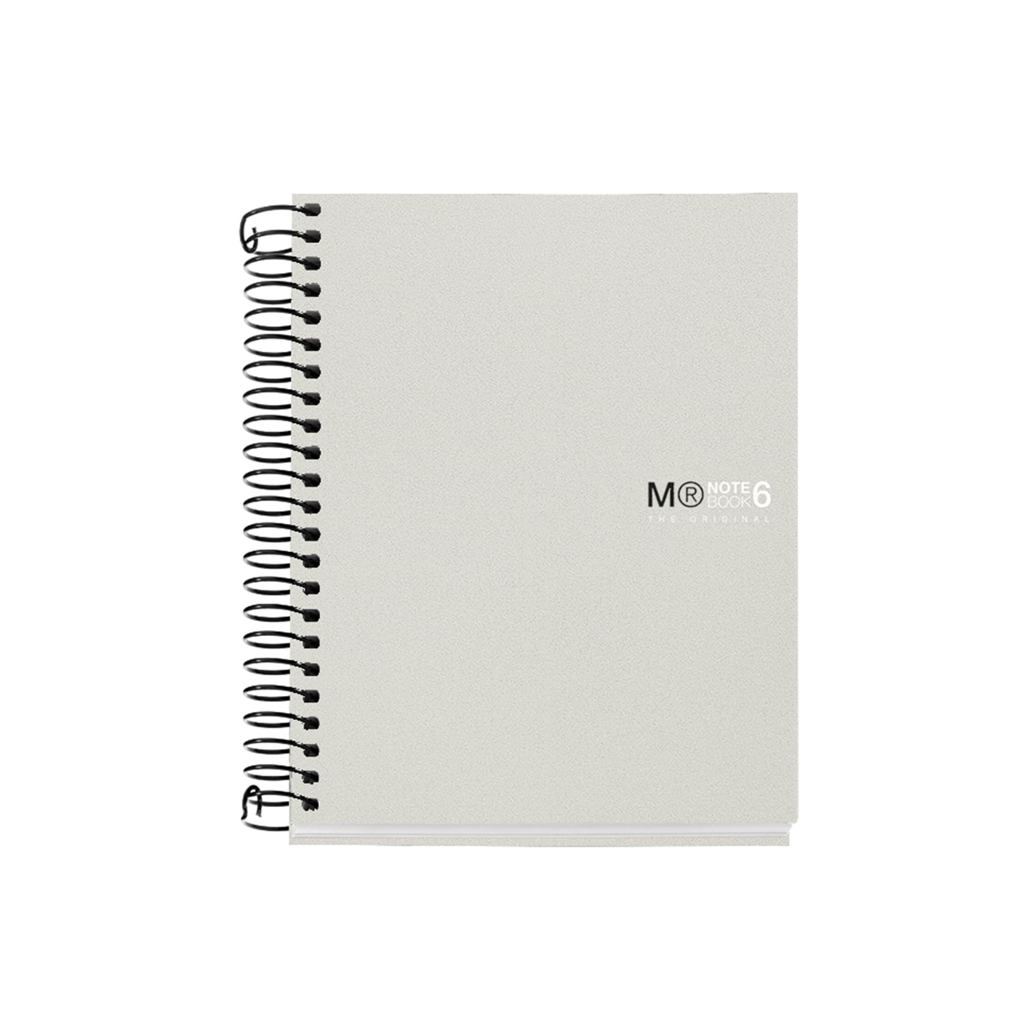 Miquelrius - The Original A6 Notebook, 6 Coloured Stripes, Opaque Polypropylene Cover, Size 105 x 148 mm, No Drilling, 150 Sheets of 70 g/m², 5 mm Square, Grey