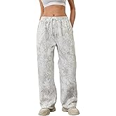 MSBESYOR Camo Pants Women Baggy Fleece Y2K Camouflage Cargo Pants High Waisted Wide Leg Drawstring Jogger Sweatpants