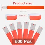 L LIKED 500 Pcs Neon Red Paper Wristbands Waterproof Security Event Bands view 2