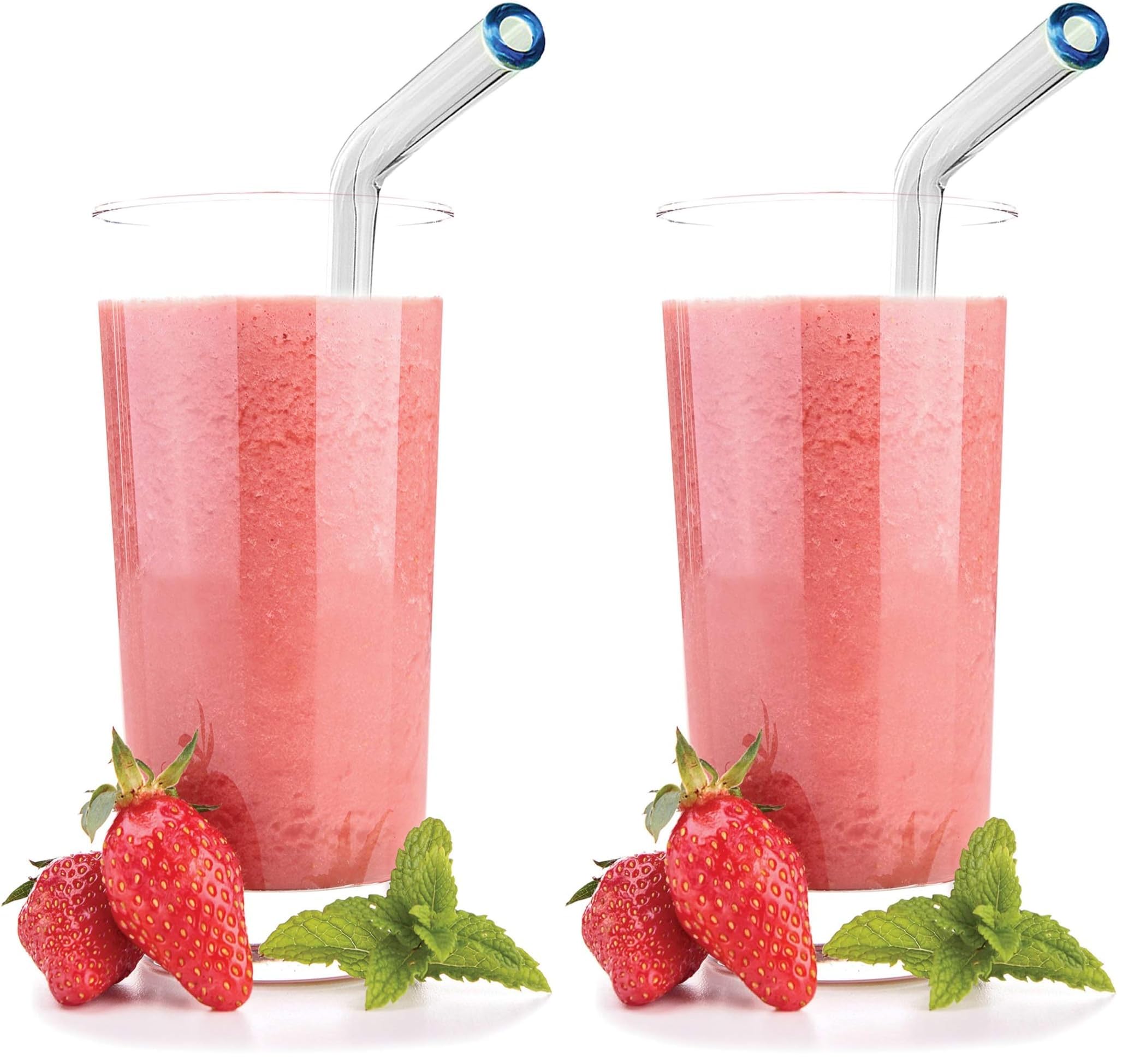 Better Houseware Extra-Wide 10mm Reusable Glass Drinking Straws (Set of 5 + Cleaning Brush) (Pack of 2) Image